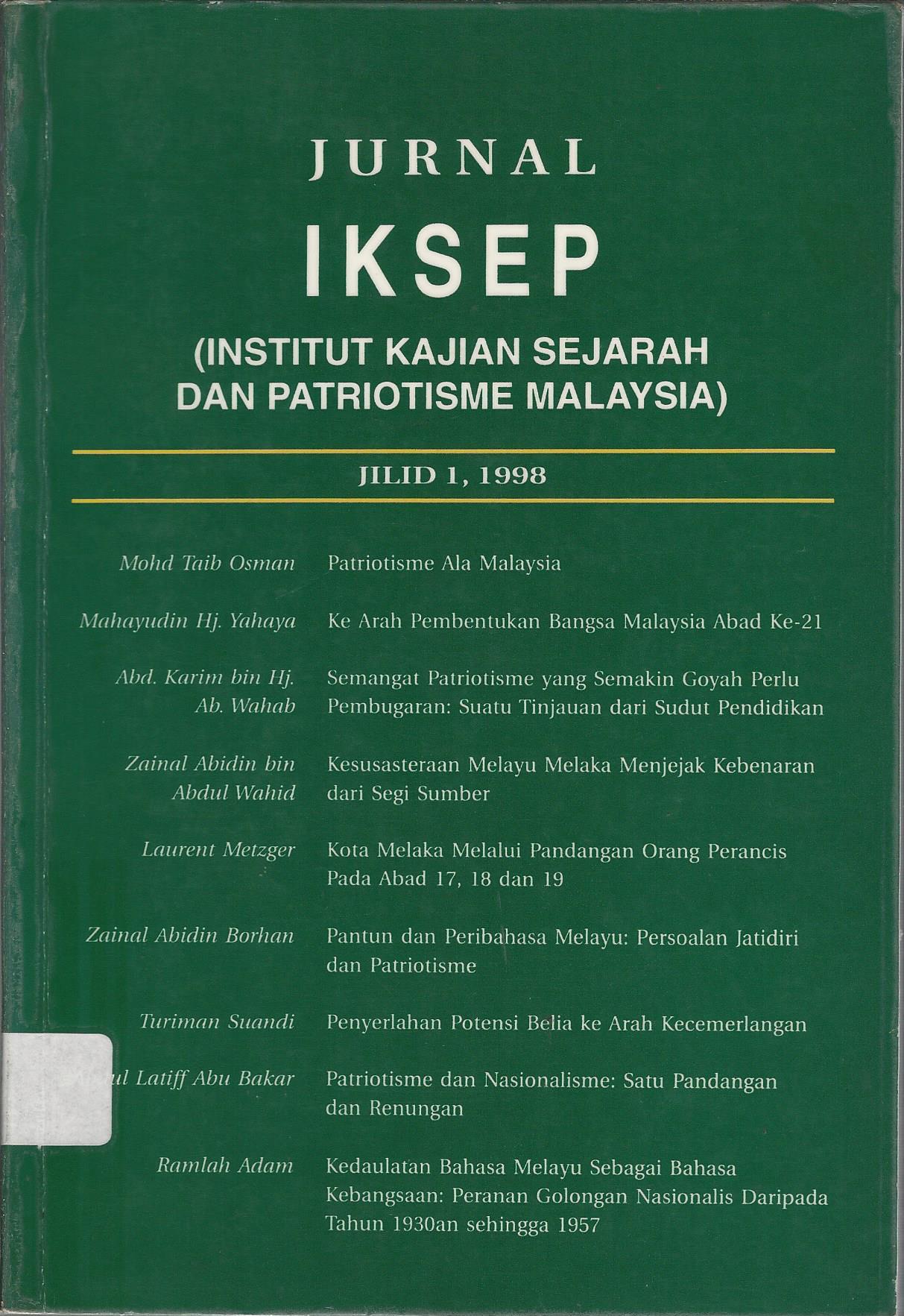 JURNAL IKSEP (INSTITUT KAJIAN SEJARAH DAN PATRIOTISME MALAYSIA)